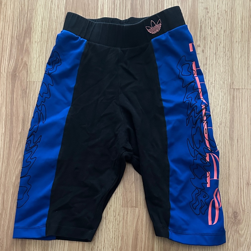 adidas Black, Royal Blue & neon orange Performance Bike Shorts